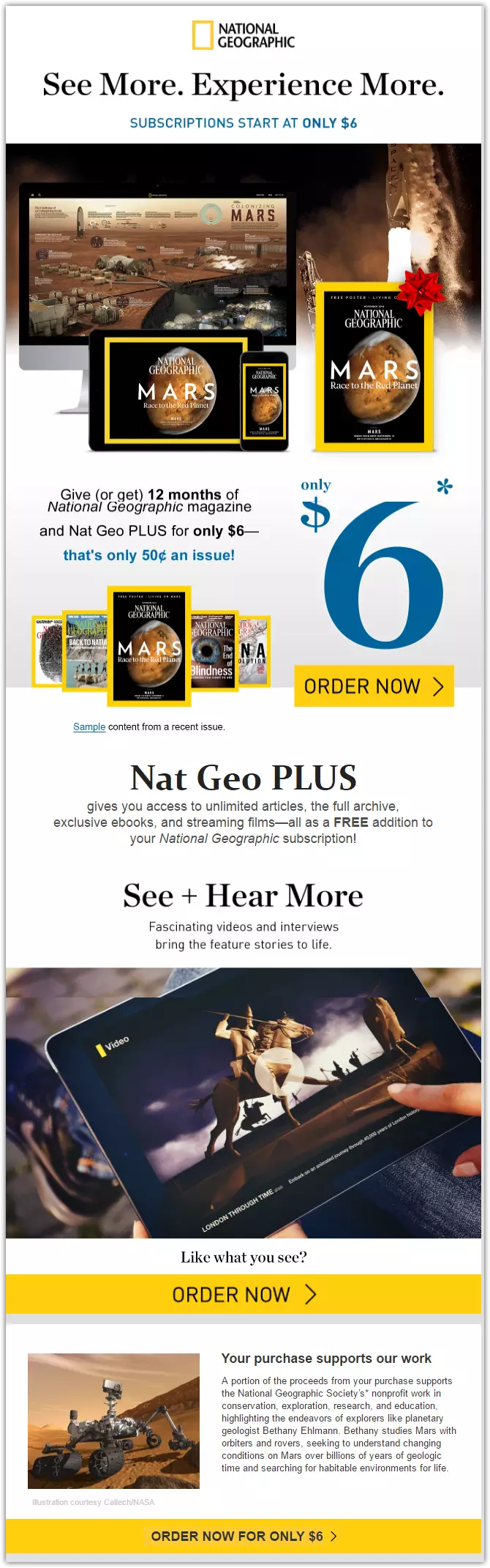 Пожертвования от National Geographic