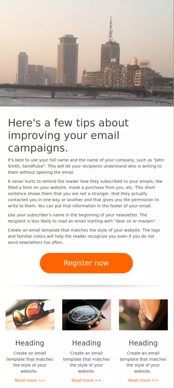 free email marketing template