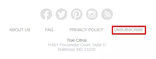 lien de désinscription unsubscribe link