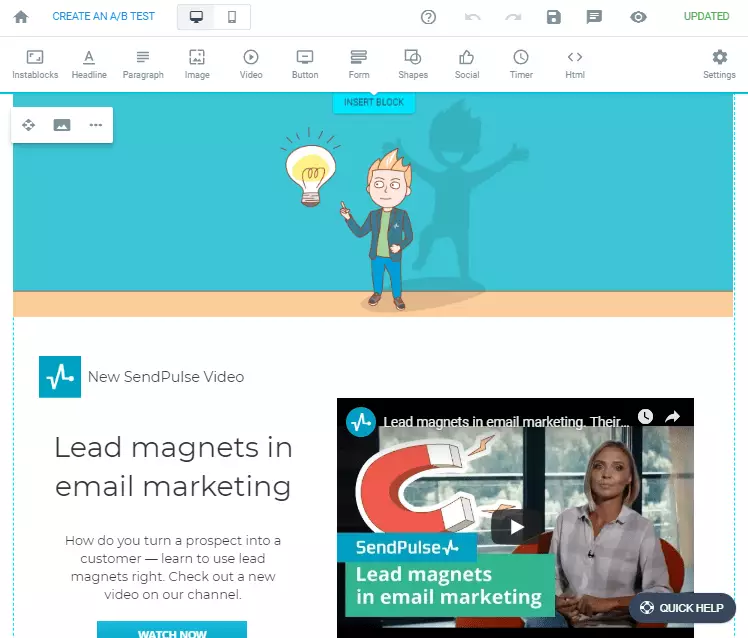 website builder instapage