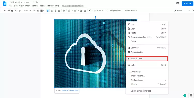 saving image to google keep notes