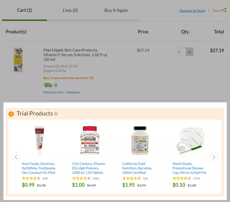Cross-Selling-Beispiel cross-selling example