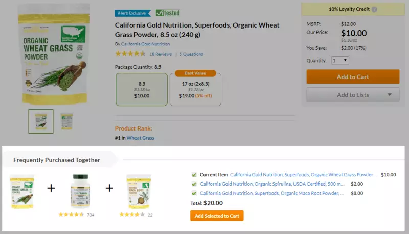 Cross-Selling-Beispiel cross-selling example