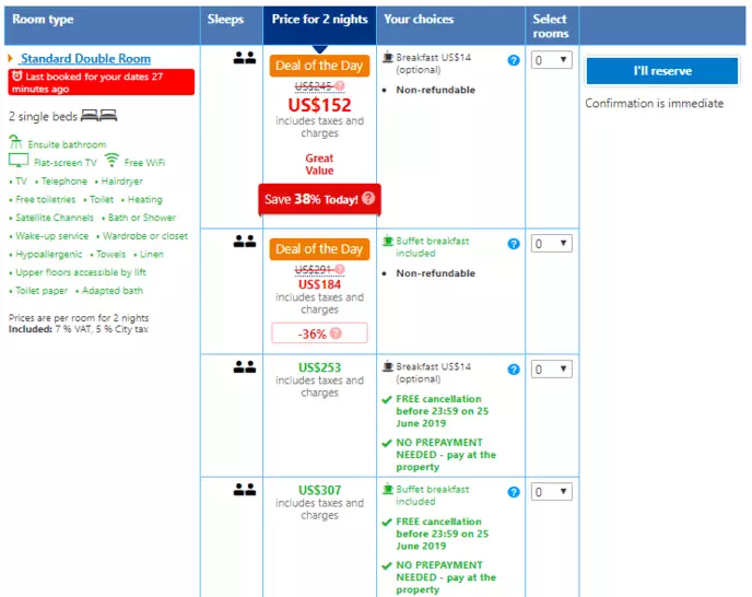 Upselling-Beispiel upselling example