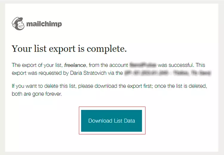 link pentru a descărca datele listei de corespondență link to download mailing list data
