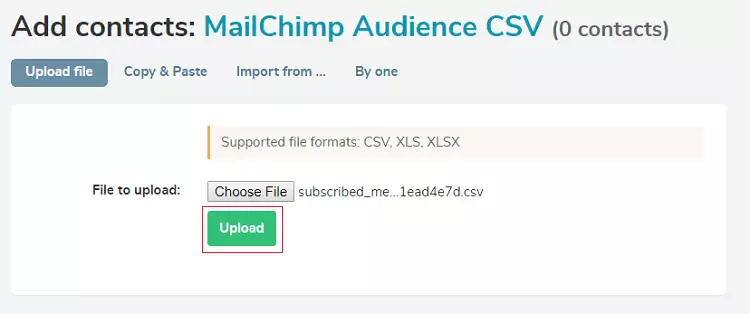Se încarcă fișierul CSV Uploading CSV file