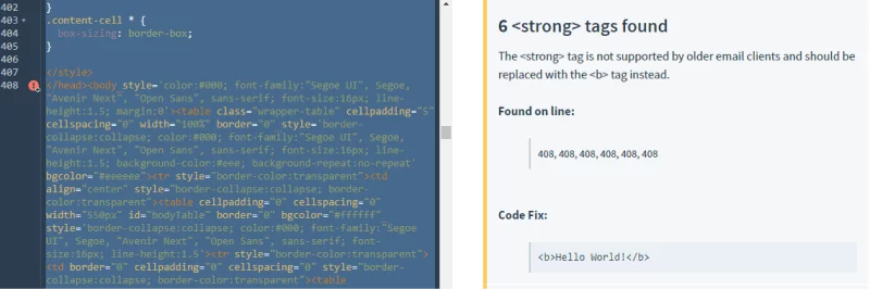 html raport sprawdzania poczty e-mail html email checker report