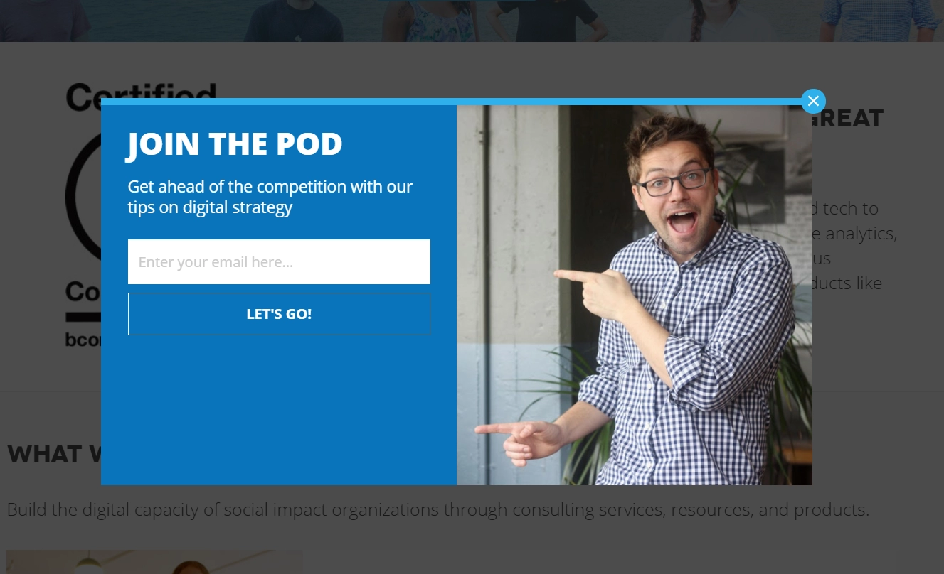 彈出示例 pop-up example