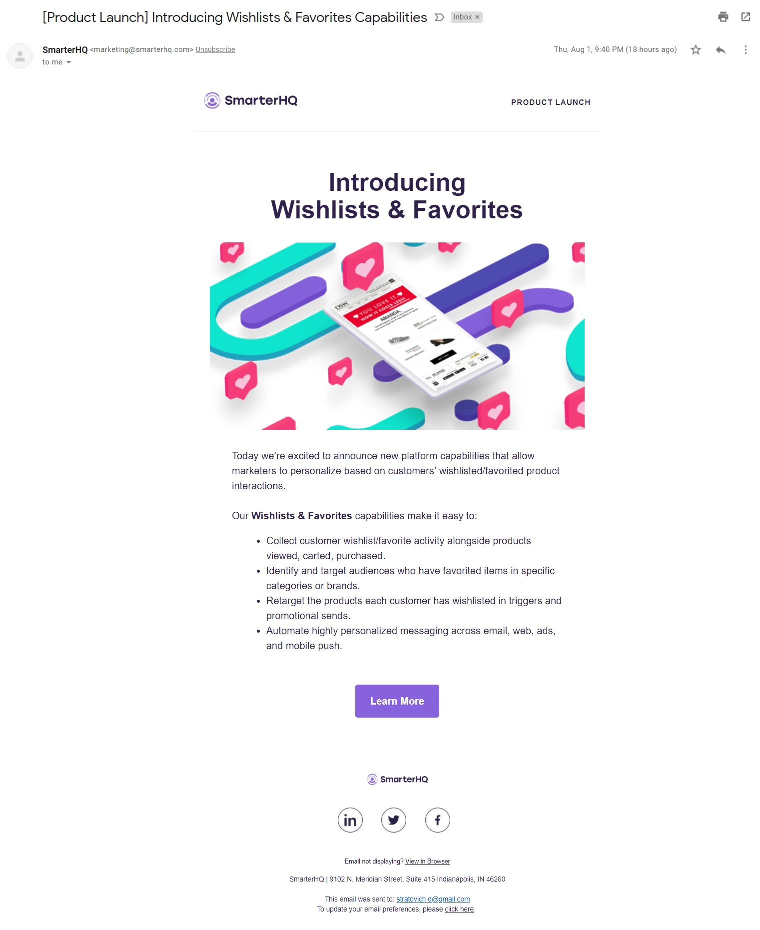 пример письма о запуске продукта product launch email example