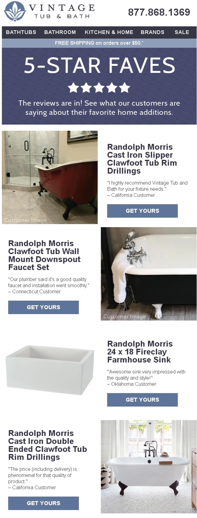 المنتجات الأكثر شيوعًا وفقًا لتعليقات العملاء المدرجة في بريد إلكتروني ترويجي The most popular products according to client reviews listed in a promotional email