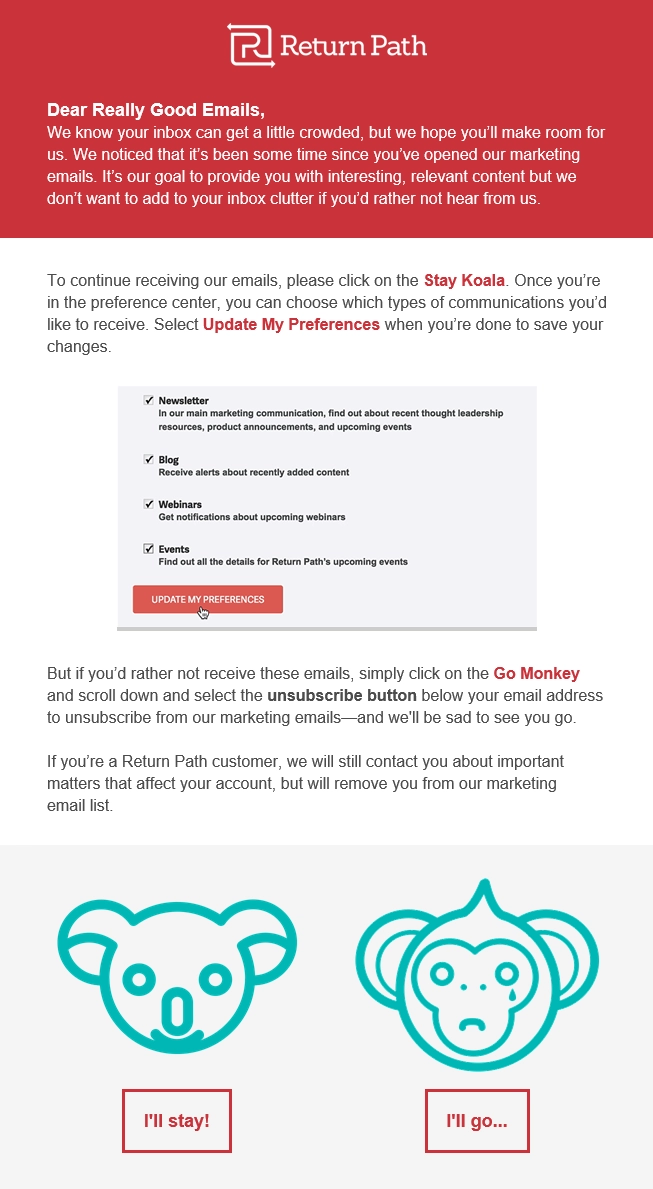 按返回路径更新电子邮件首选项 email preferences update by return path