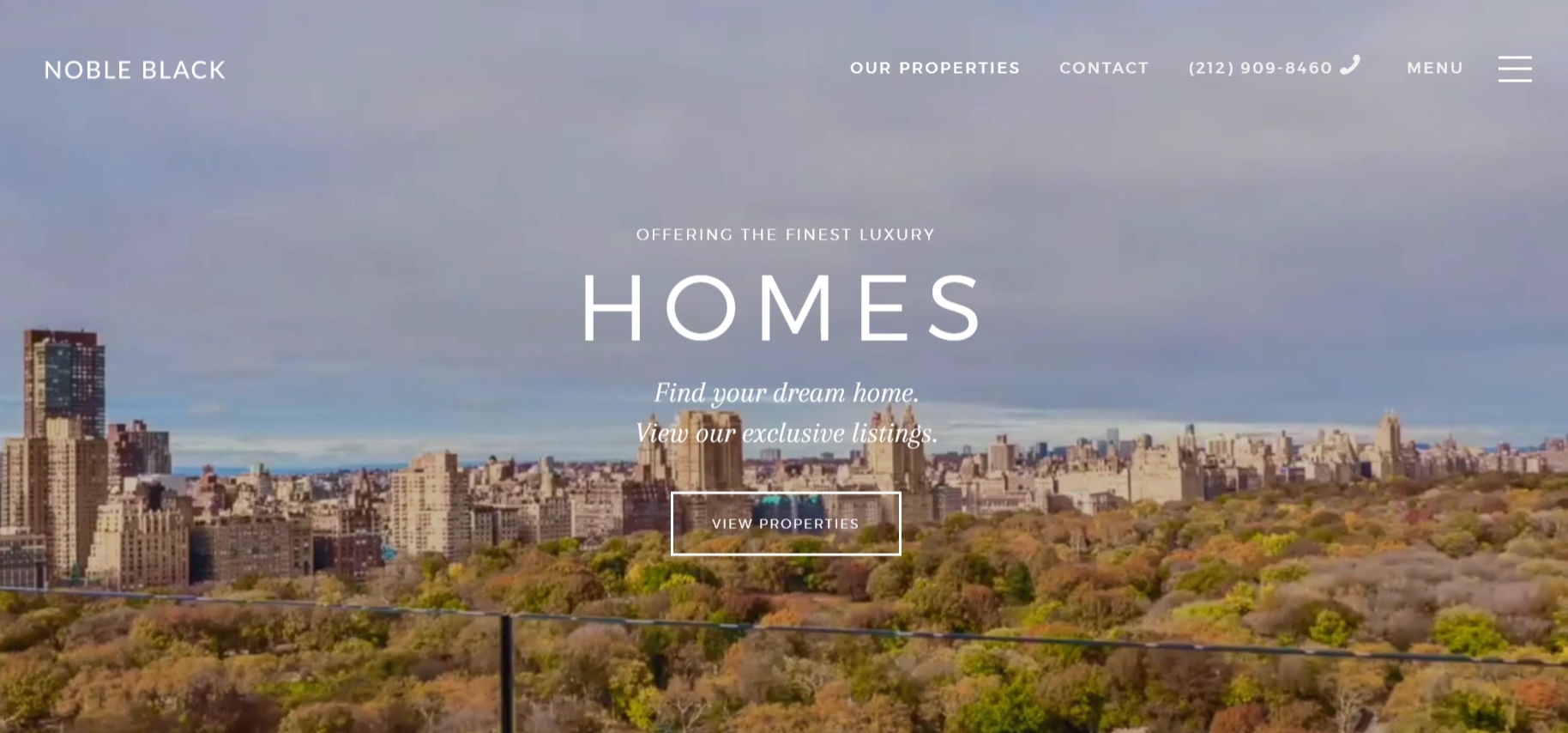 real estate landing page header