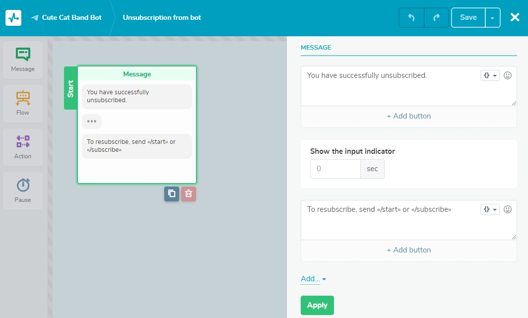 unsubscribe from bot trigger