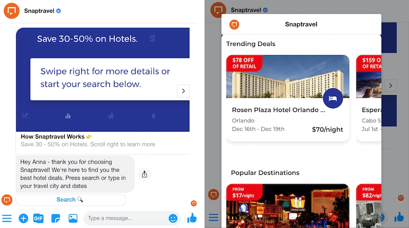 snaptravel chatbot use case