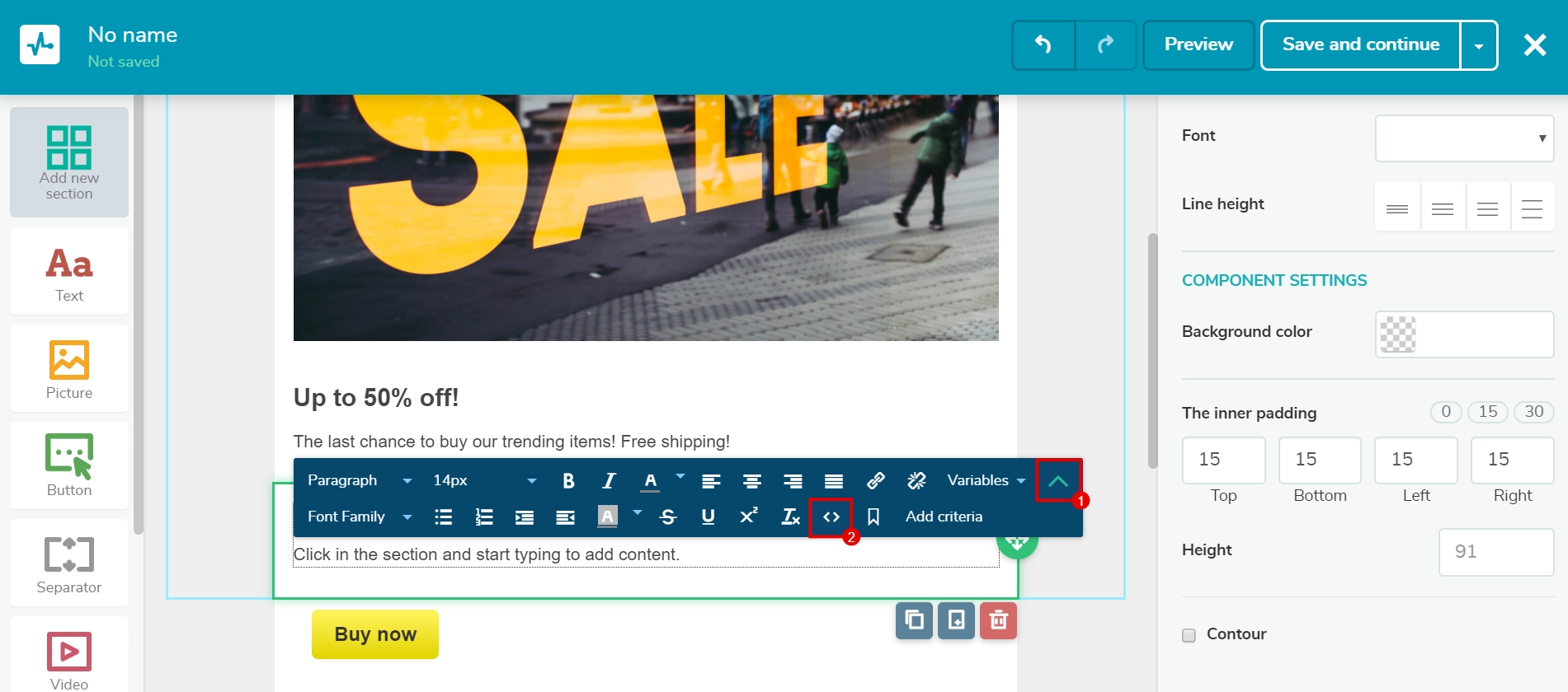 ajout d'un compte à rebours au modèle d'e-mail sendpulse adding a countdown timer to sendpulse email template