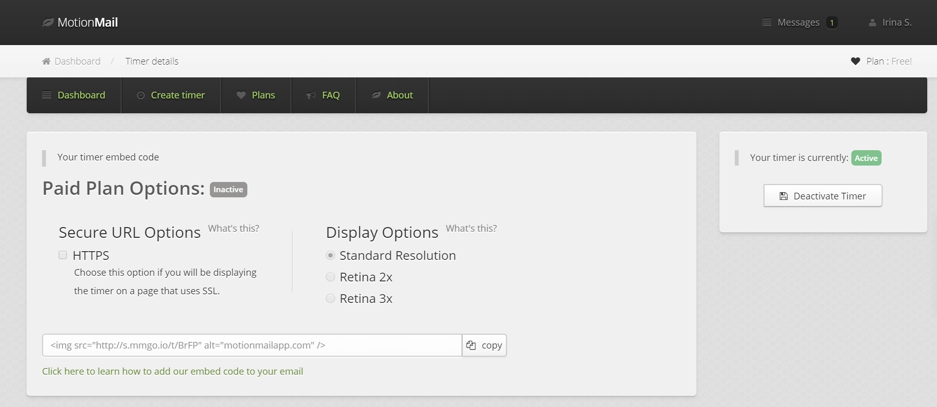 code de compte à rebours par e-mail email countdown timer code