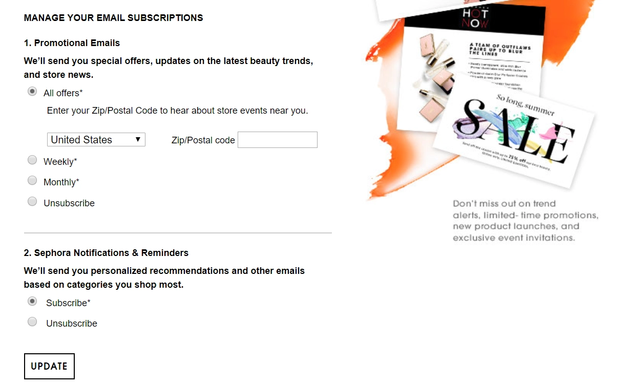 paramètres de fréquence des e-mails email frequency settings