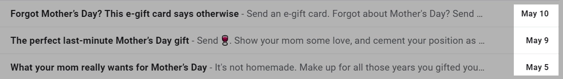 exemple de mauvaise fréquence d'email wrong email frequency example