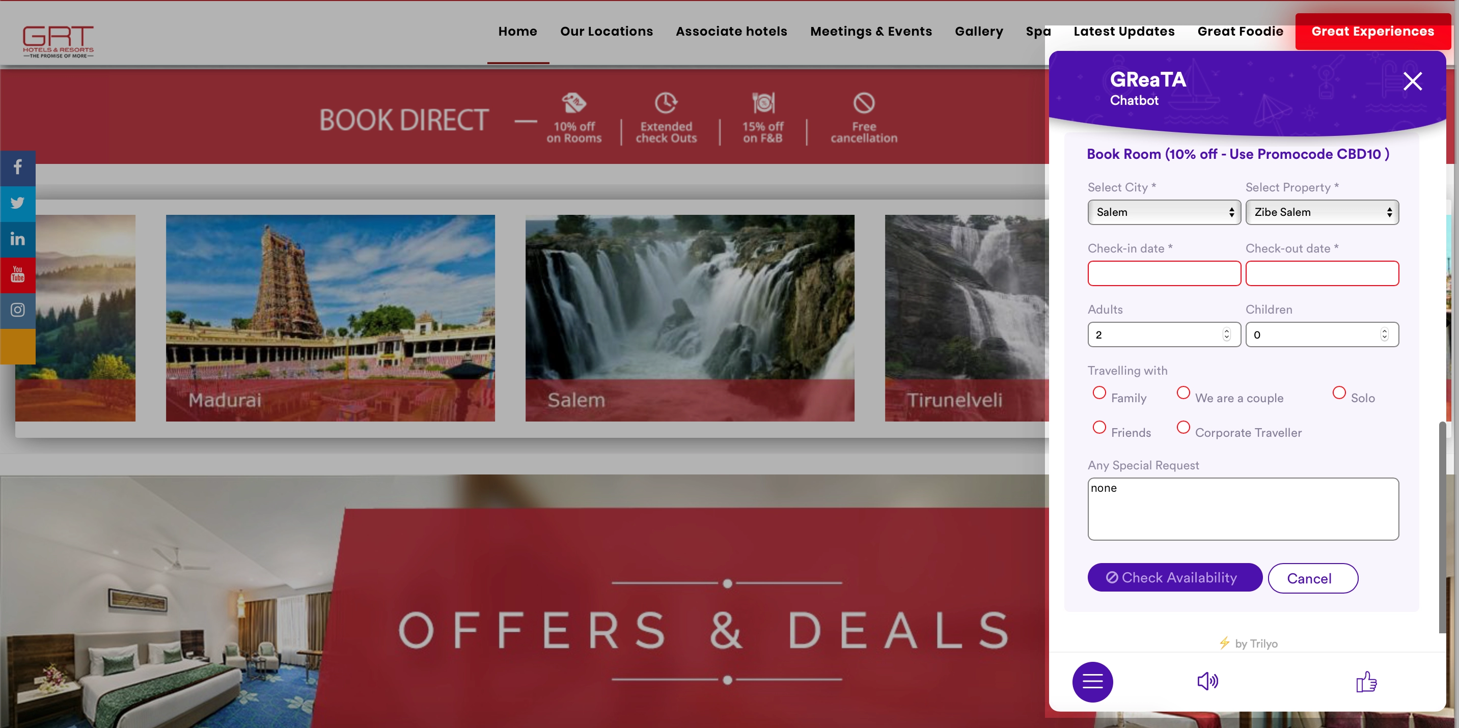 chatbot d'hôtel greata greata hotel chatbot