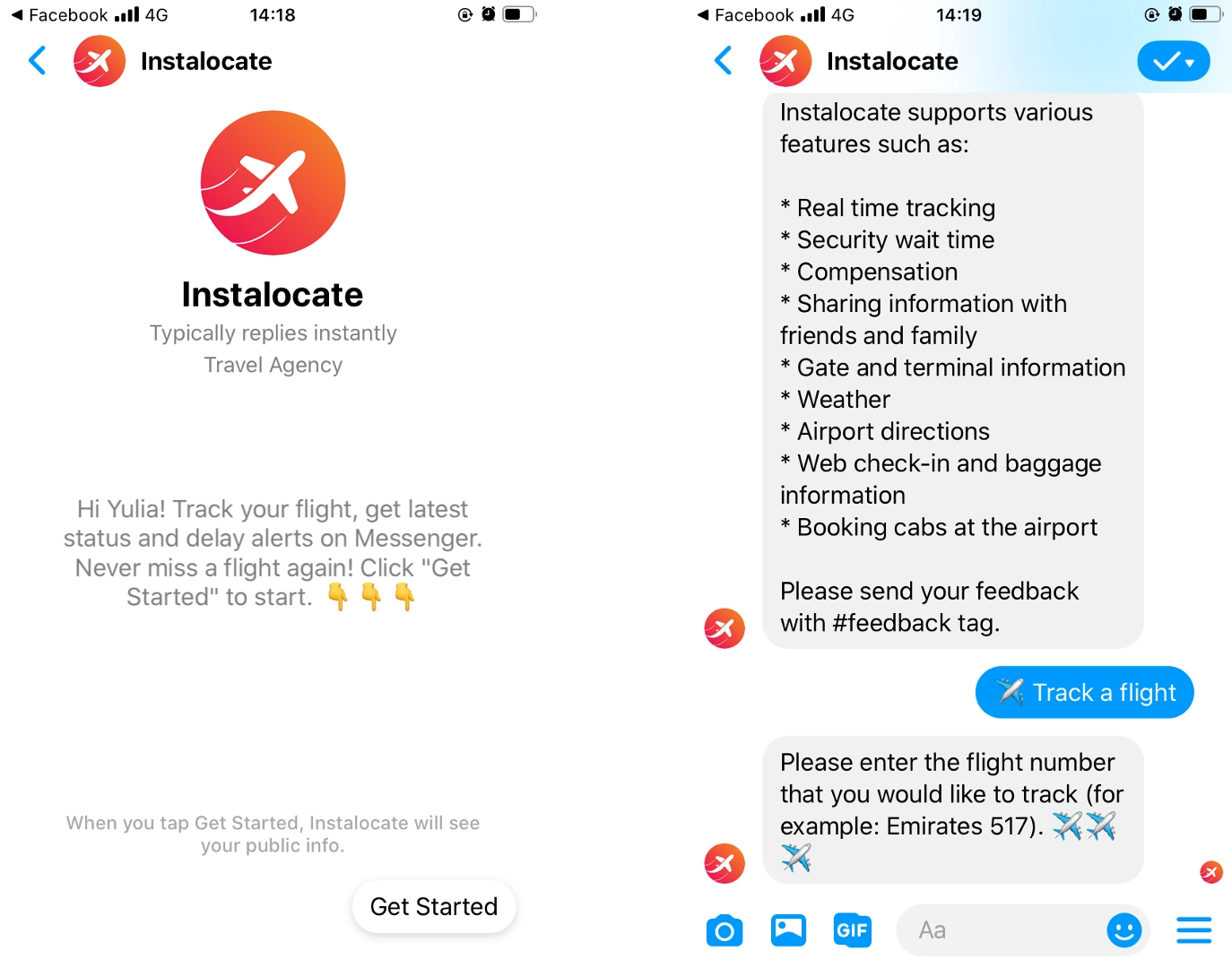 installer un chatbot de voyage instalocate travel chatbot