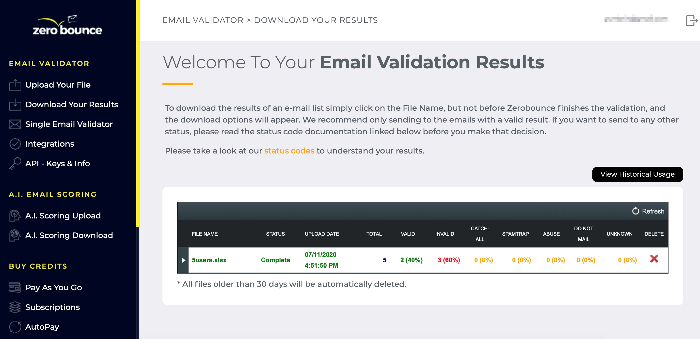 e-posta doğrulama sonuçları email verification results