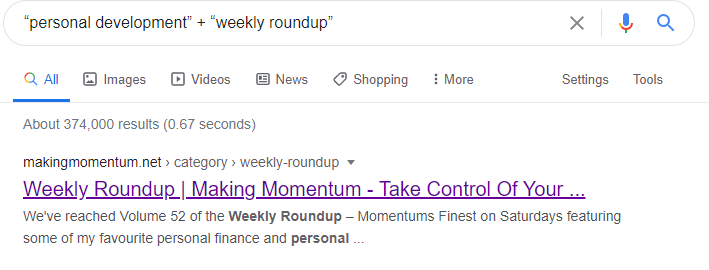 căutând runduri săptămânale searching for weekly roundups