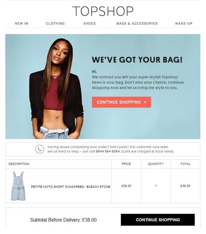 放弃购物车电子邮件 abandonment cart email