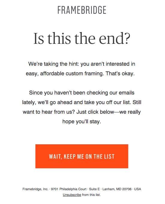 重新参与电子邮件 re-engagement email