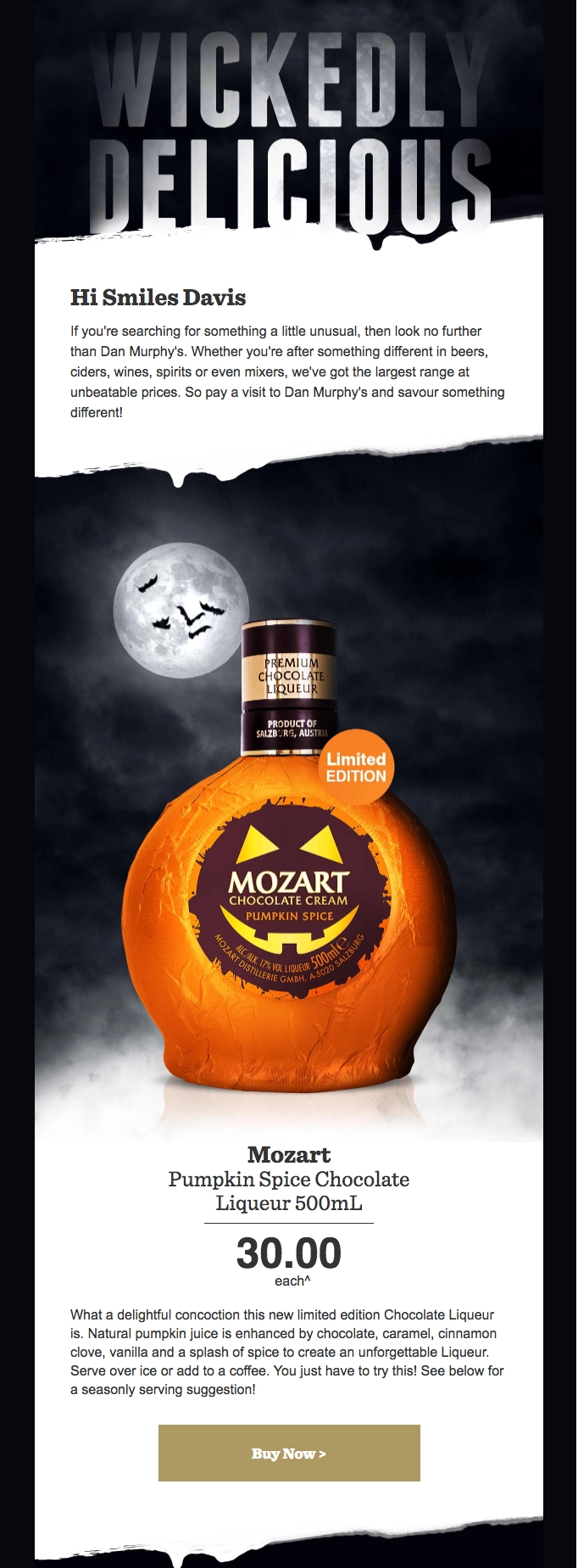 e-mail special pentru Halloween special halloween offer email