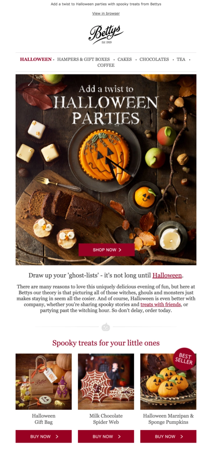 exemplu de e-mail de Halloween halloween email example