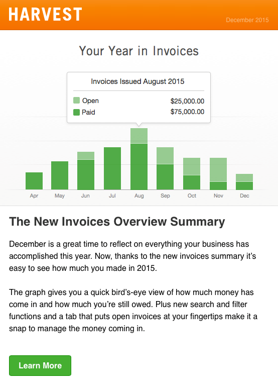 proiectare buletin informativ e-mail recoltare harvest email newsletter design