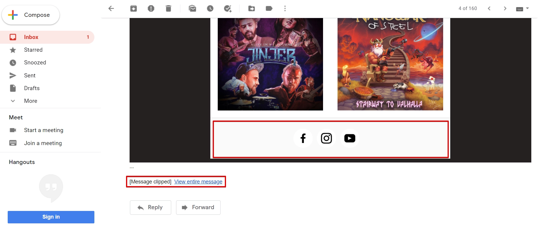 exemple d'e-mail tronqué clipped email example