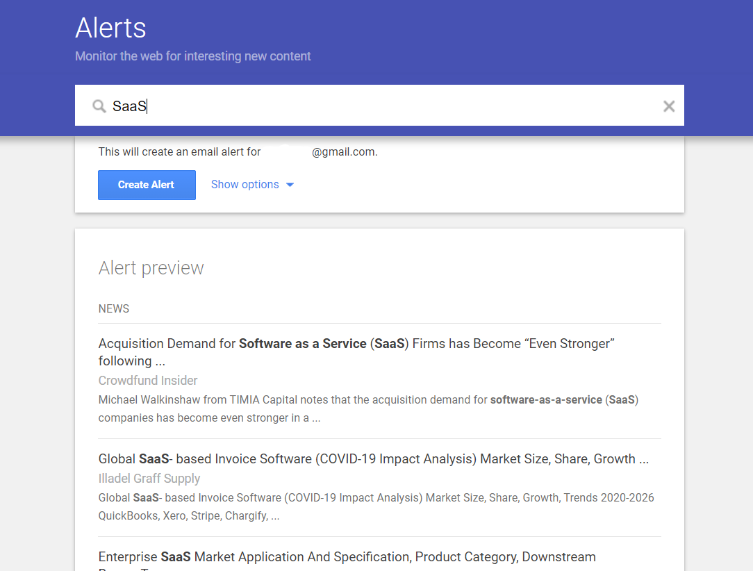 구글 알리미 Google Alerts