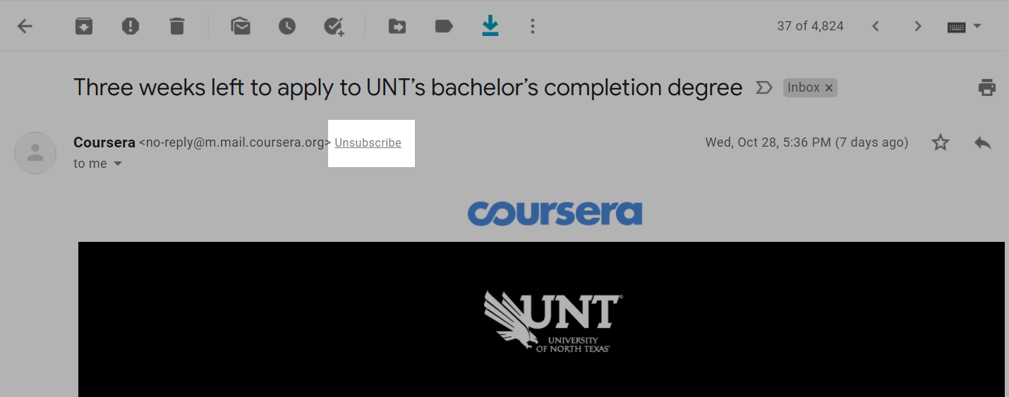 خيار إلغاء الاشتراك unsubscribe option