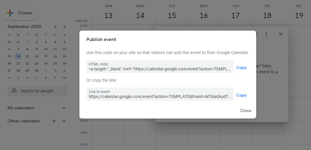 options de publication d'événements d'agenda dans Google Agenda calendar event publishing options in Google Calendar