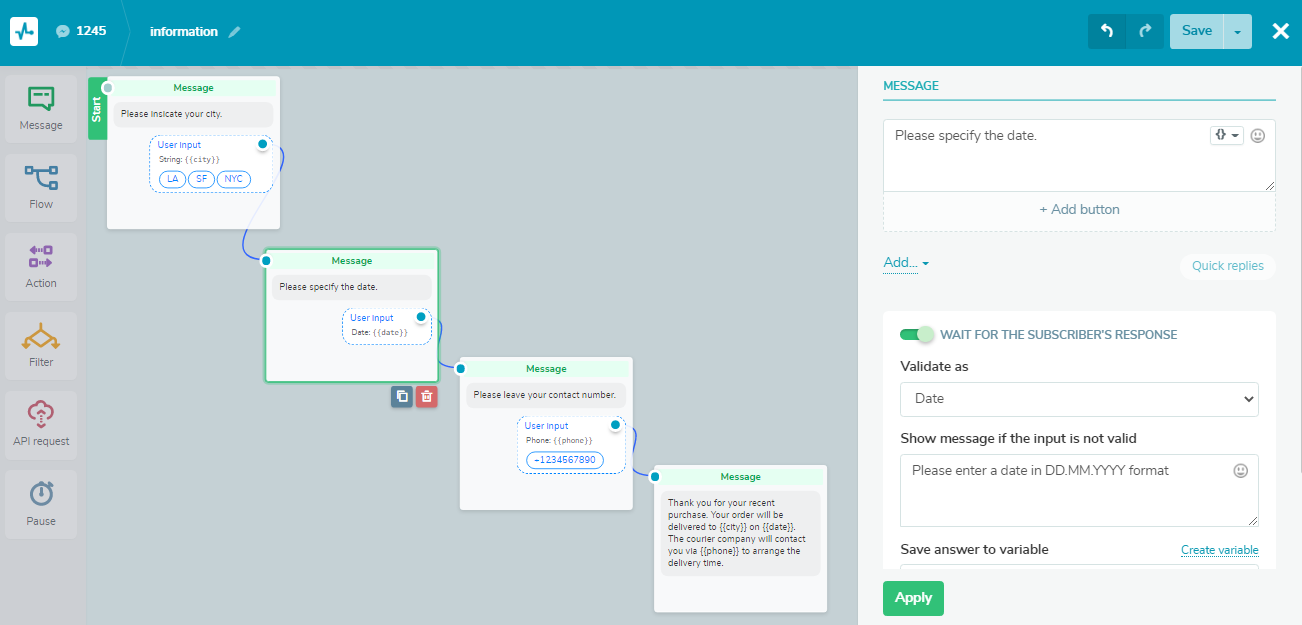 Элемент ввода пользователя User input element