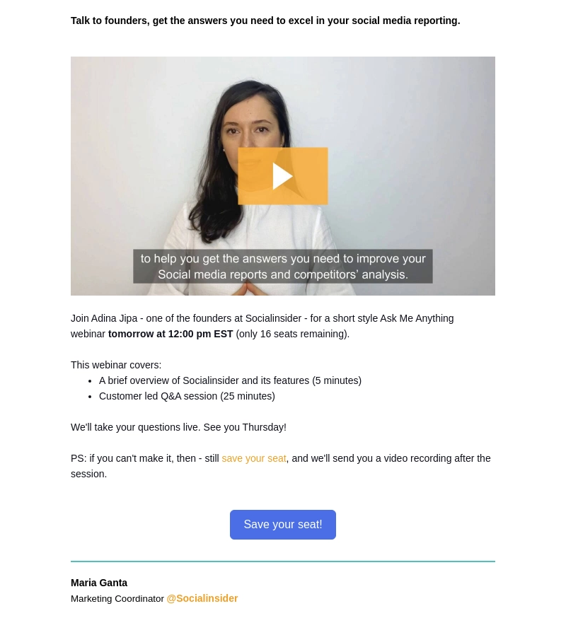 пример питательного письма lead nurturing email example