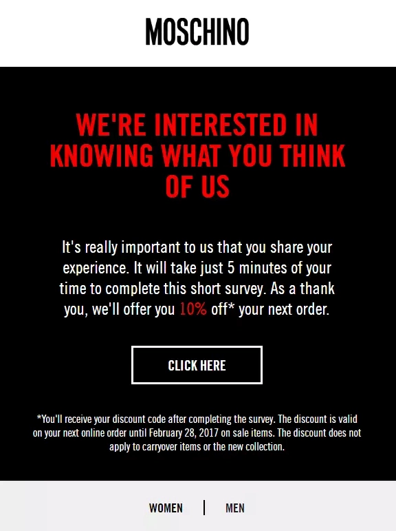 顧客からのフィードバックを求める asking for customer feedback