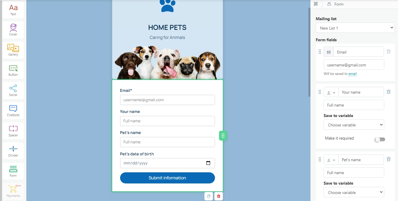 ajout d'un formulaire adding a form