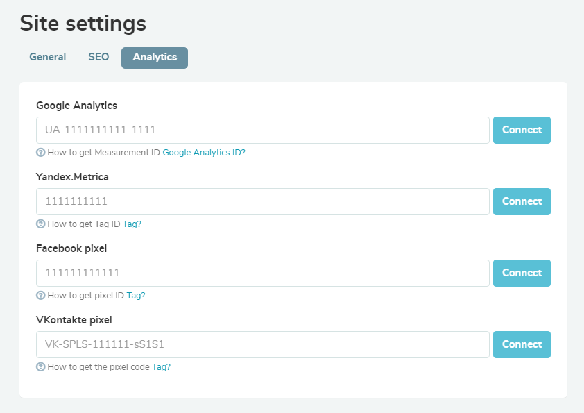 paramètres d'analyse analytics settings