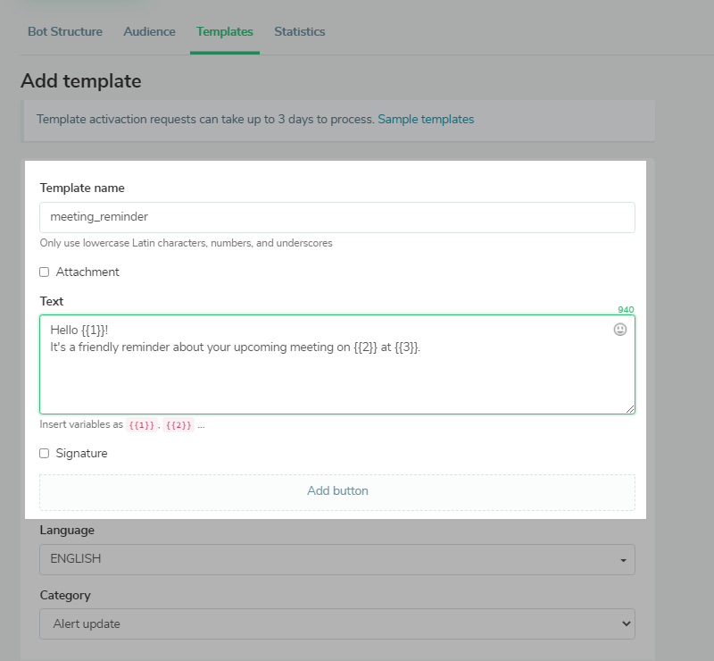 szablon wiadomości WhatsApp whatsapp message template