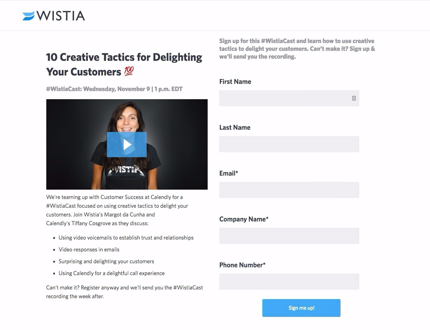 exemplu de pagină webinar webinar page example