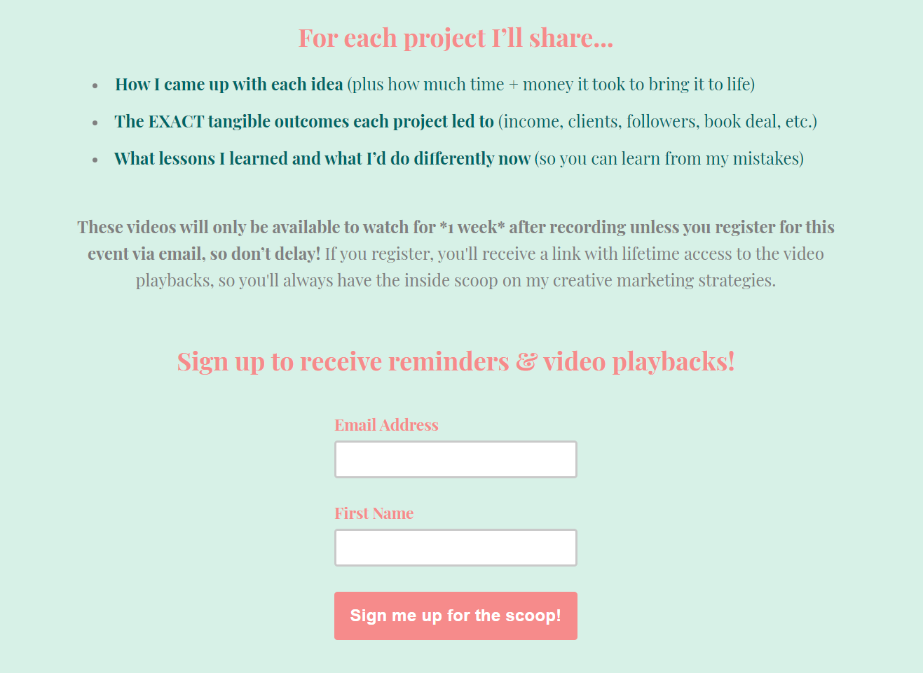 exemplu de pagină webinar webinar page example