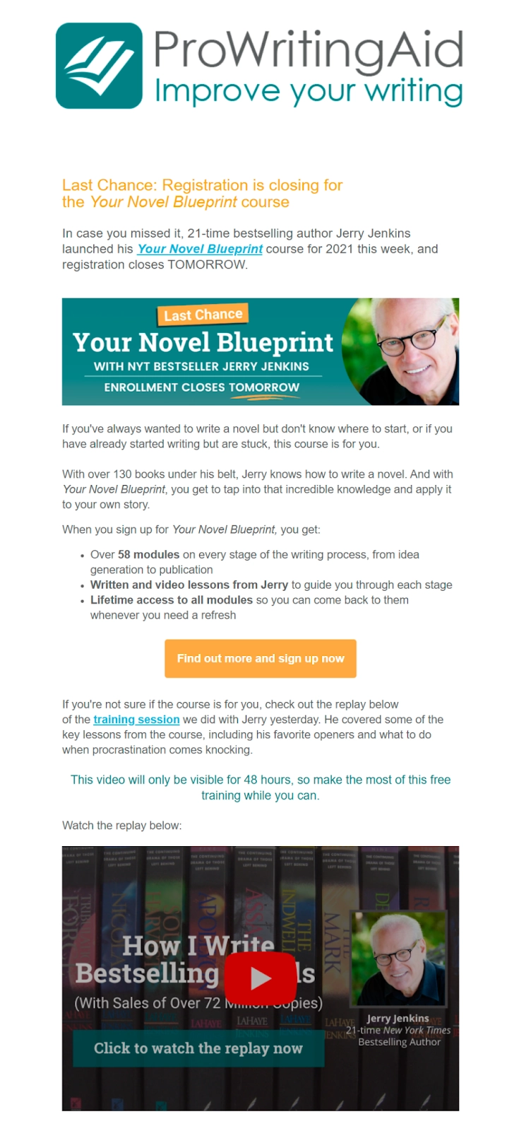 詳細的最後機會電子郵件 detailed last chance email