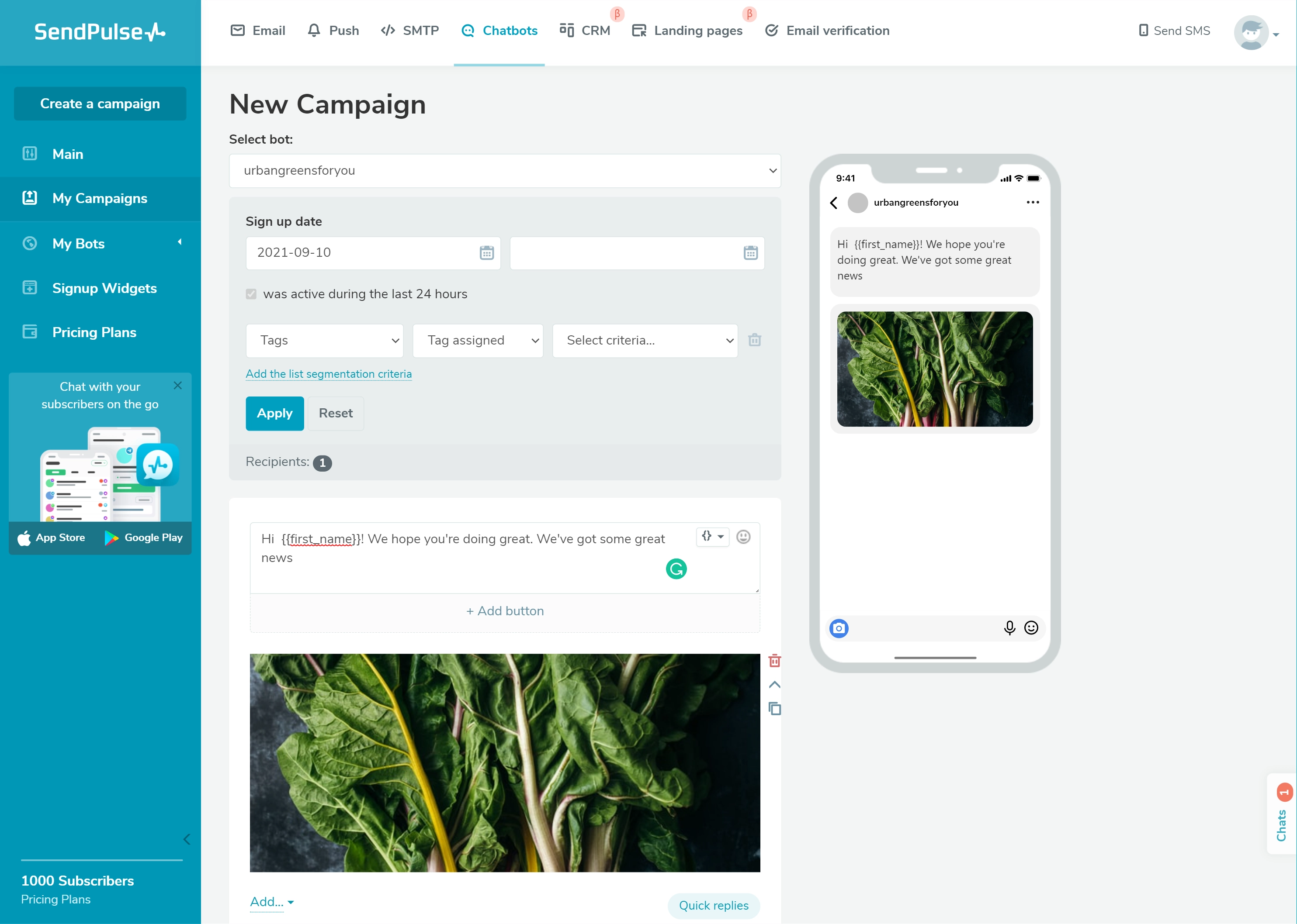 Используйте критерии сегментации, чтобы отправлять наиболее релевантные сообщения вашей аудитории Use segmentation criteria to send the most relevant messages to your audience