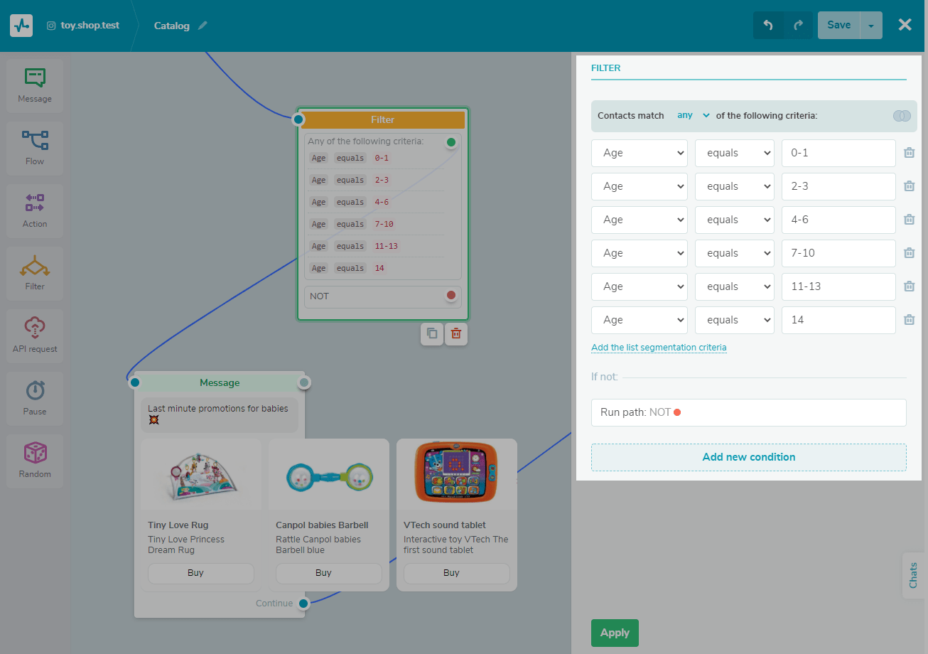 Фильтры помогают ориентироваться на нужные группы клиентов Filters help you target the right customer groups