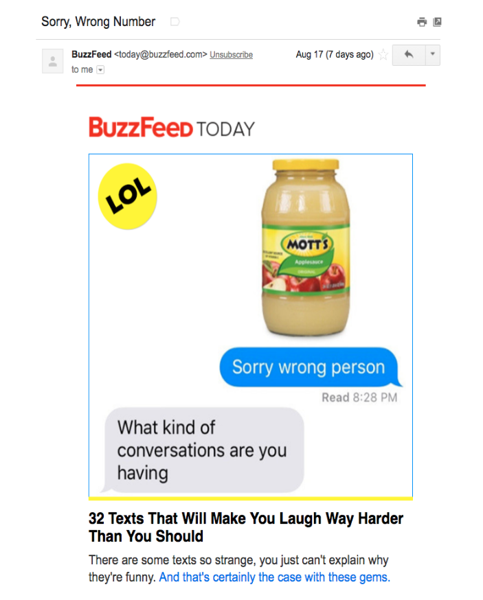 Marketing par e-mail BuzzFeed