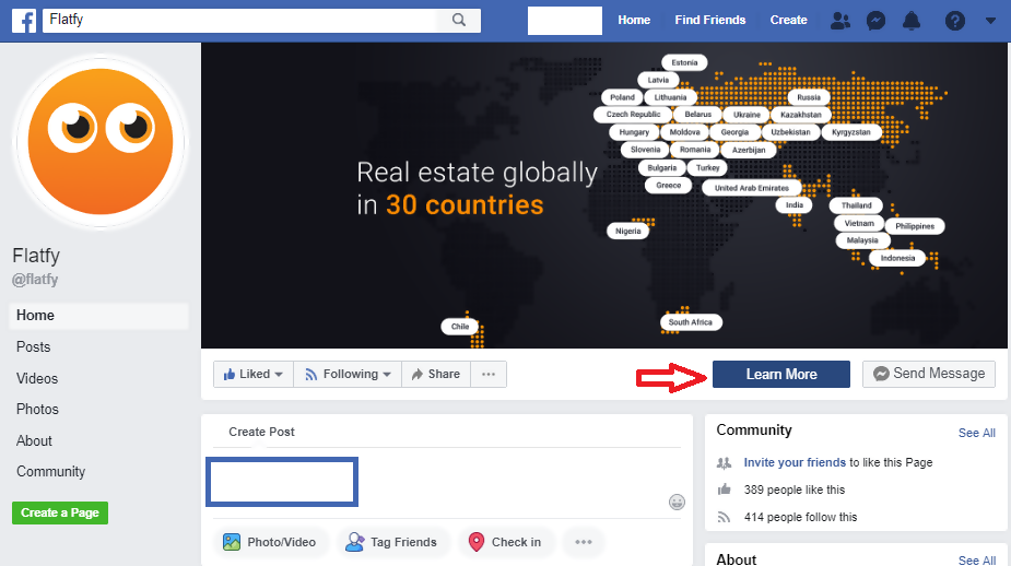 Flatfy หน้า Facebook