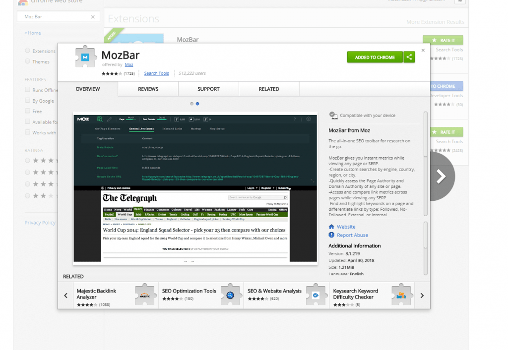 come usare mozbar per la ricerca sui concorrenti seo