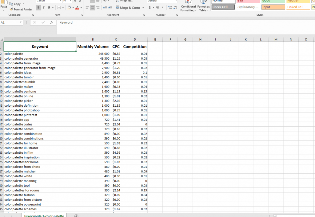 come filtrare buone parole chiave a coda lunga da csv